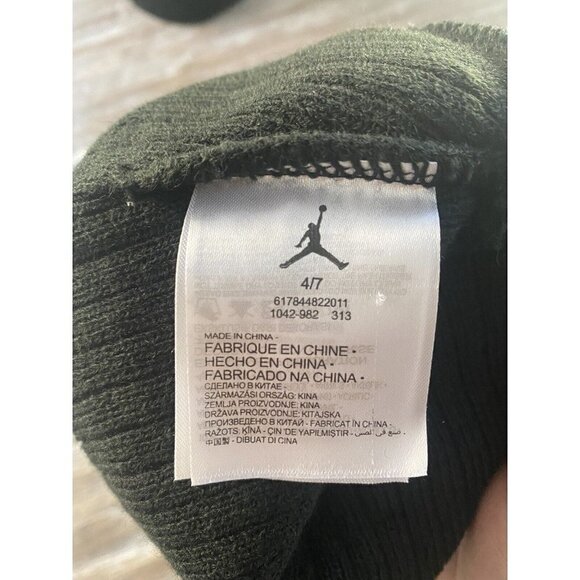 AIR JORDAN Youth Olive Green Neon Knit Beanie Hat - Picture 3 of 6